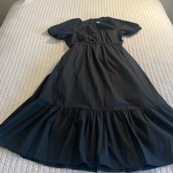 NWT J.Crew Side-Cutout Cotton Poplin Dress black sz 8 - Picture 5 of 15
